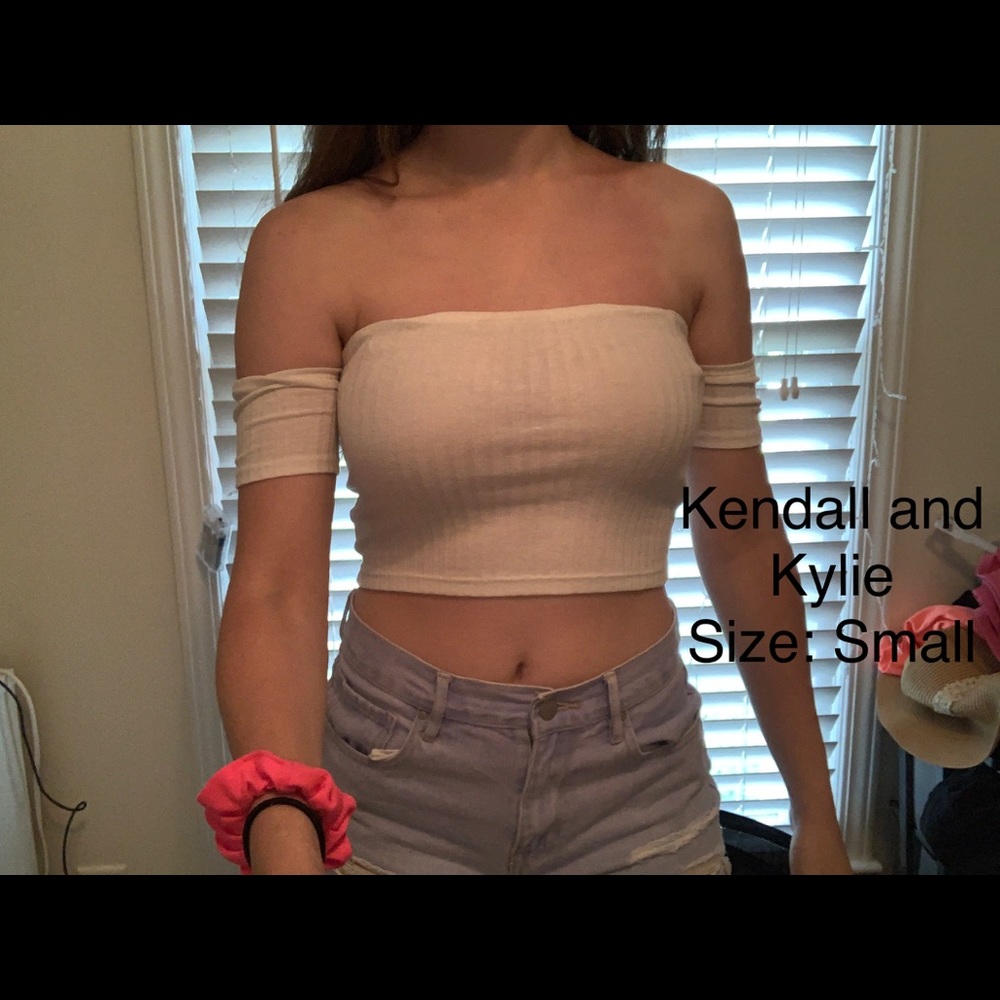 Kendall and Kylie off the shoulder crop top